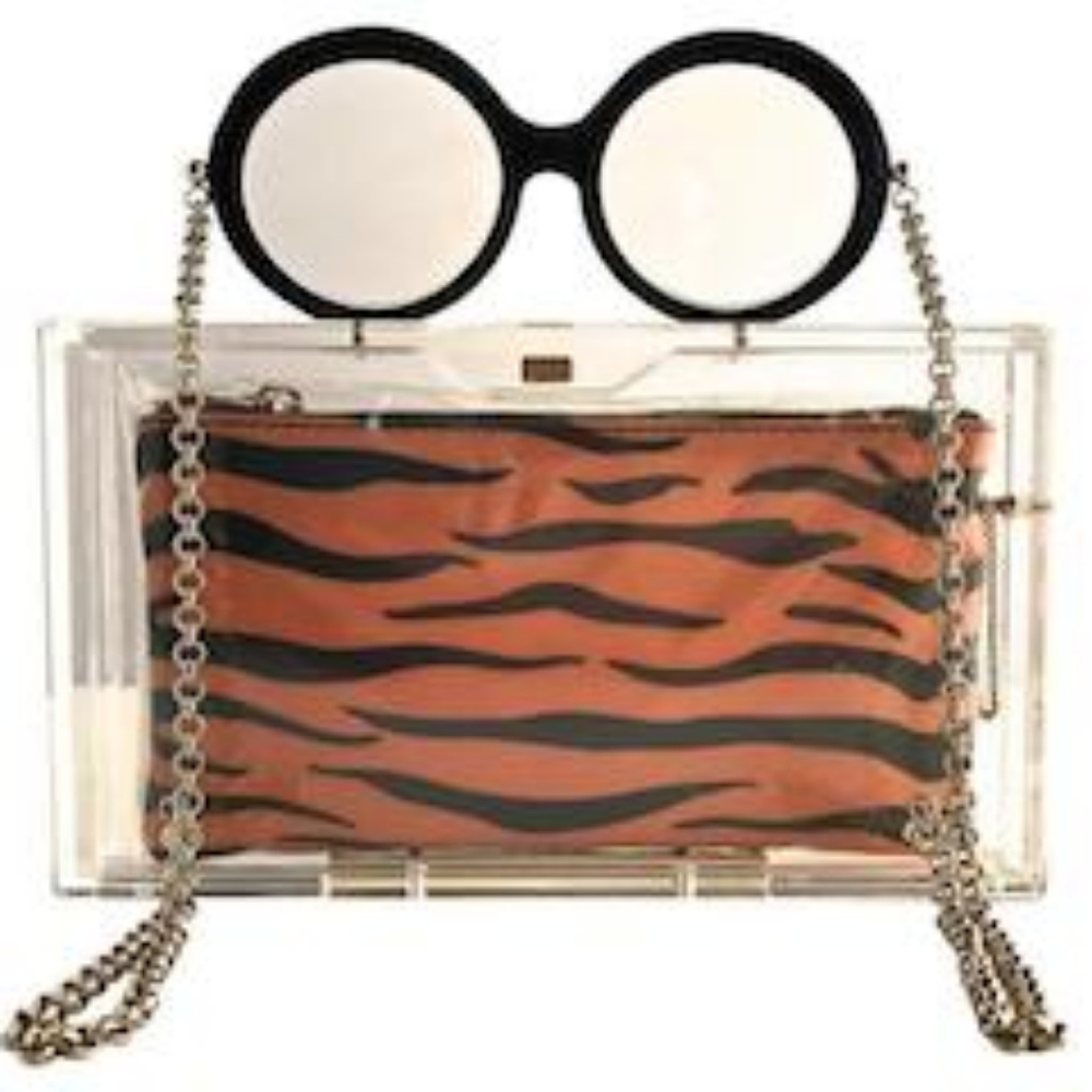 SOLD!  GONE!  Apfel Perspex Clear Acrylic Clutch
